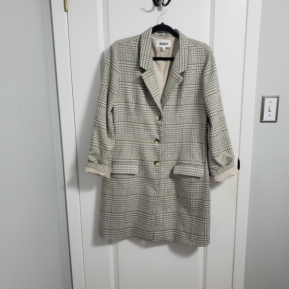 BB DAKOTA Long Plaid Jacket Coat - Picture 2 of 11